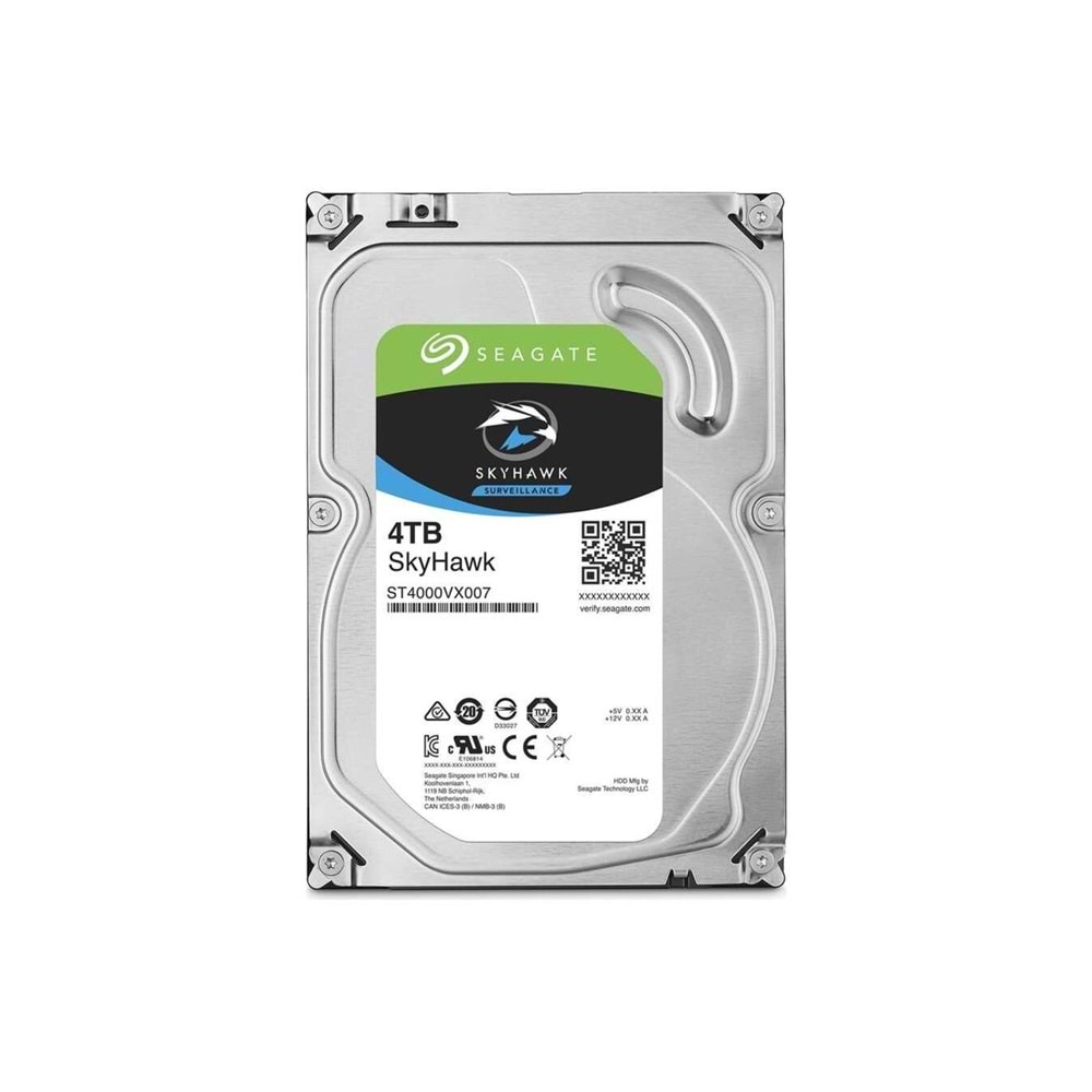 4TB SEAGATE SKYHAWK ST4000VX013 3.5 5900RPM SATA 64MB 7/24 GÜVENLİK