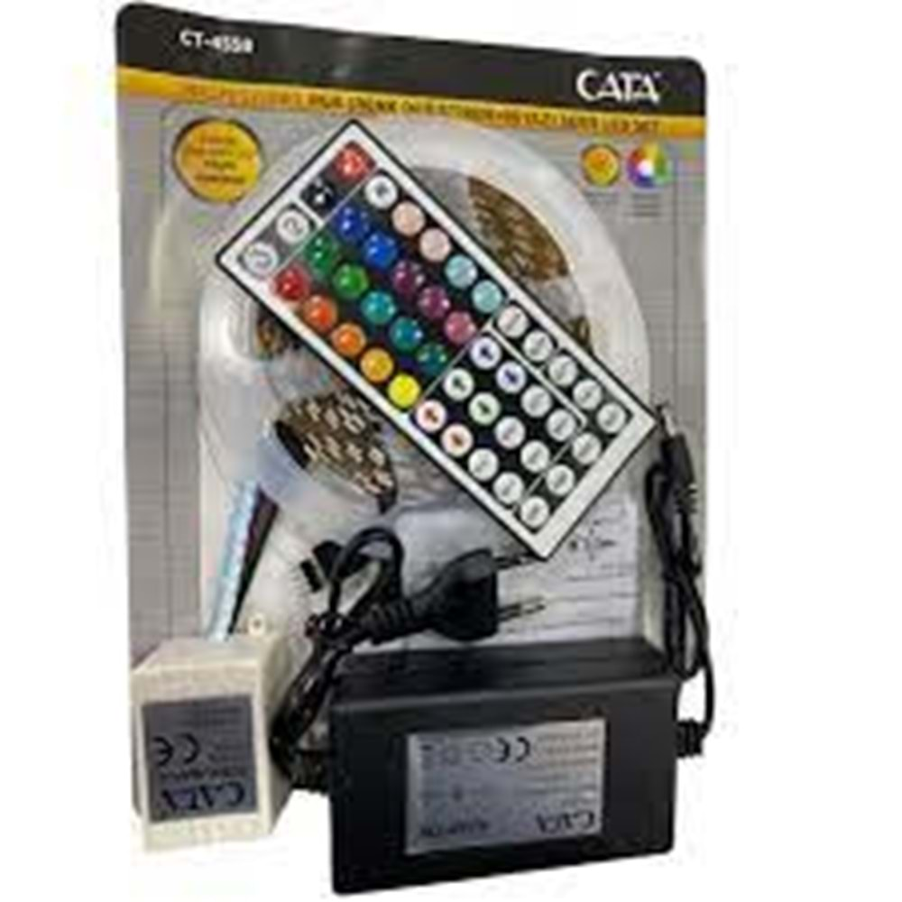 CATA RGB ŞERİT LED SETİ (5 MT RGB LED 15 RENK+TRAFO+RGB KUMANDA) CT-4558