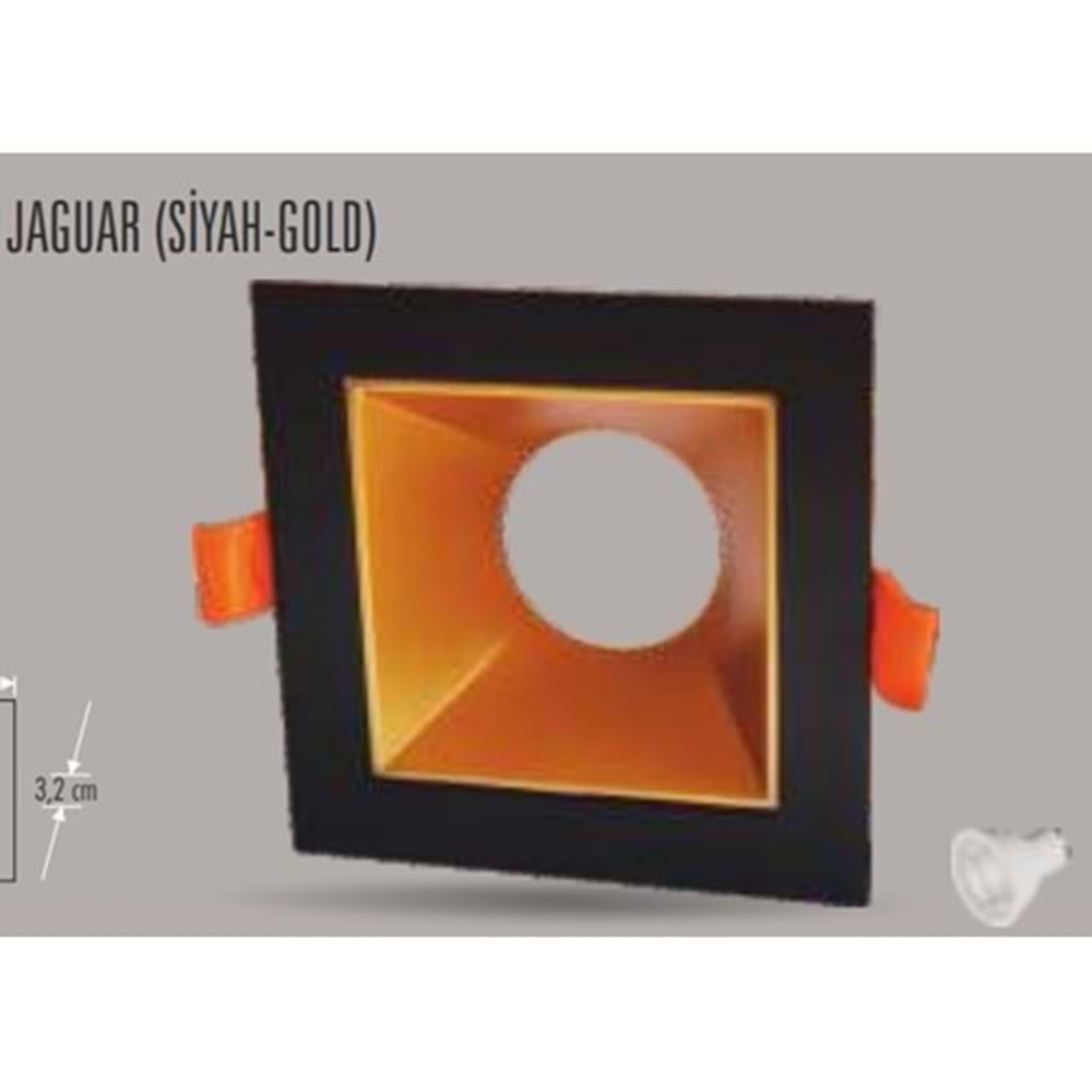 CATA JAGUAR SİYAH - GOLD DEKORATİF SPOT CT-5063