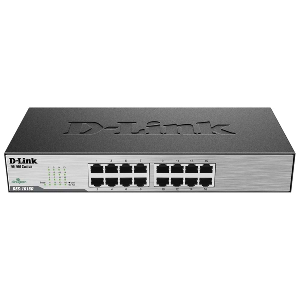 D-LİNK DES-1016C 16PORT 10/100 MBPS YÖNETİLEMEZ METAL KASA SWİTCH