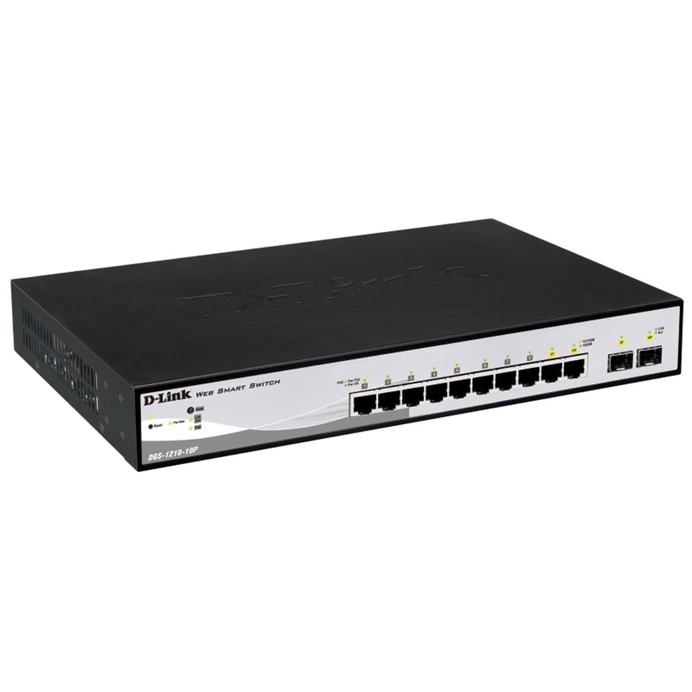 D-LİNK DGS-1210-10P/C 8-PORT 10/100/1000MBPS POE PORTS(78WATT)X2SFP