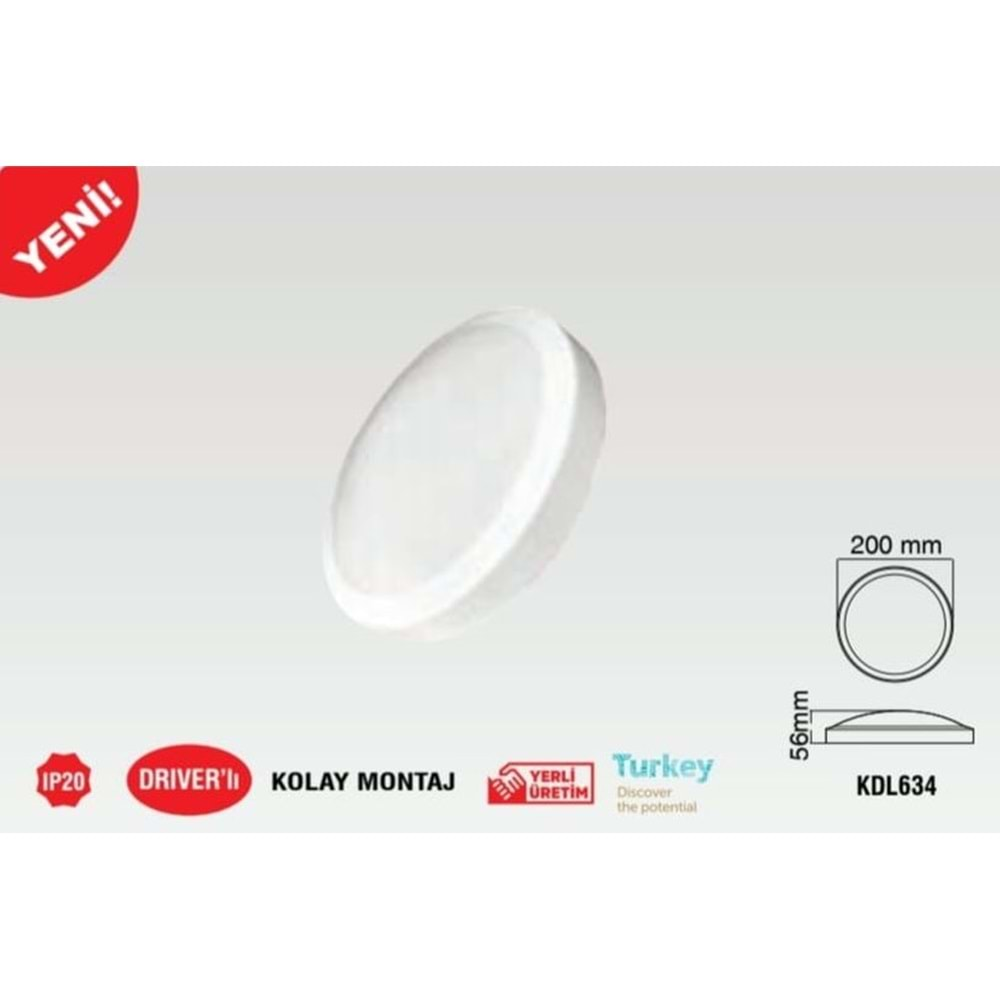 KDL634 9W 900LM 6500K LEDLİ GLOP ARMATÜR IP20 KORUMA