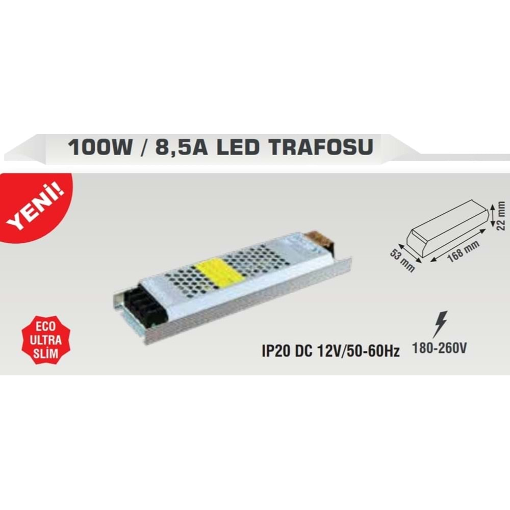 KLD002 100W 8,5A SLIM LED TRAFO