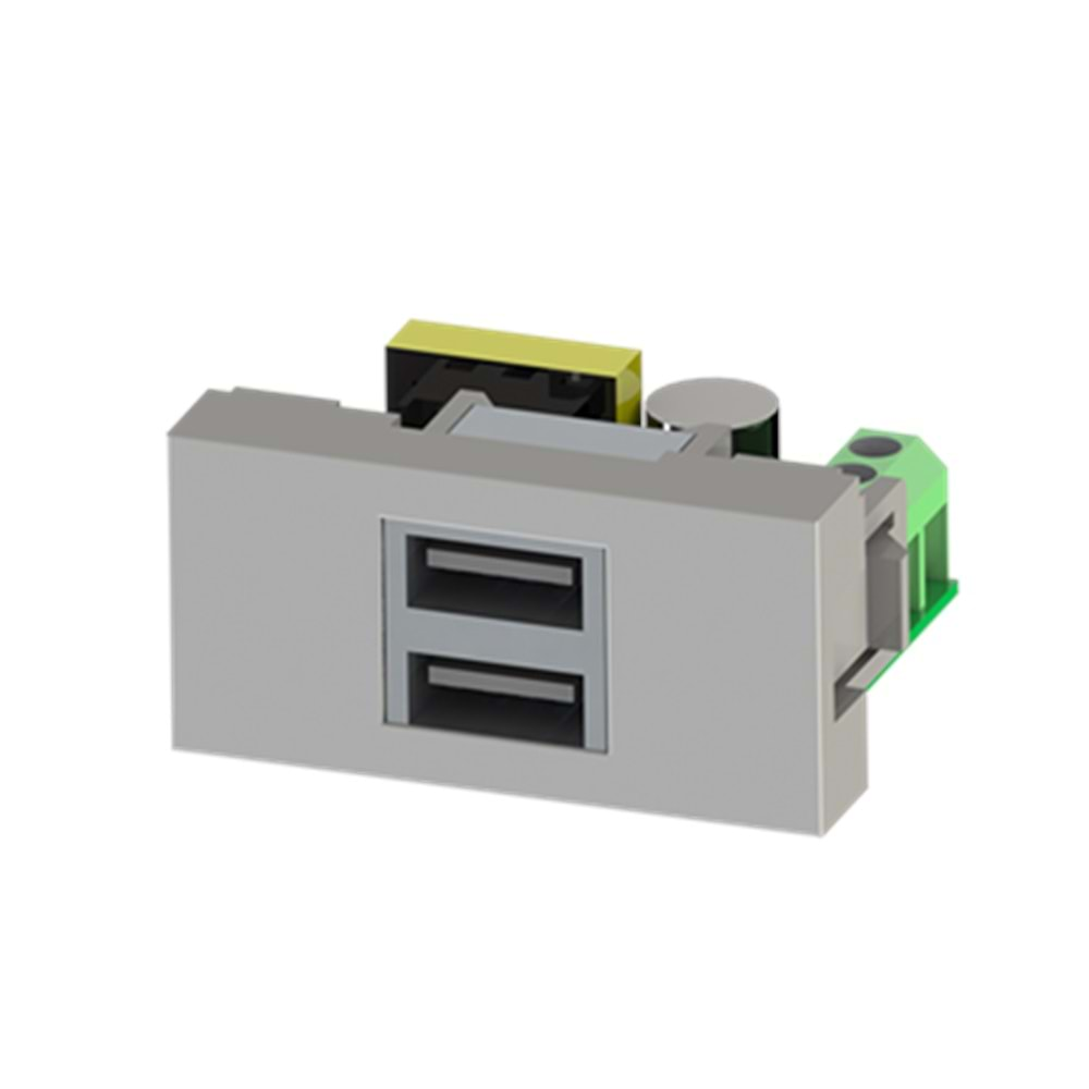 NE-AD 2062-B 45X22,5 ÇİFTLİ USB ŞARJ ADAPTÖRÜ (A/A)