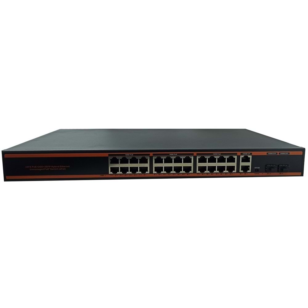 TRKLİNK ND1P2404LFGX 24PORT10/100 POE 2 PORT GB UPLİNK 2PORT SFP PORT SWİTCH 300W