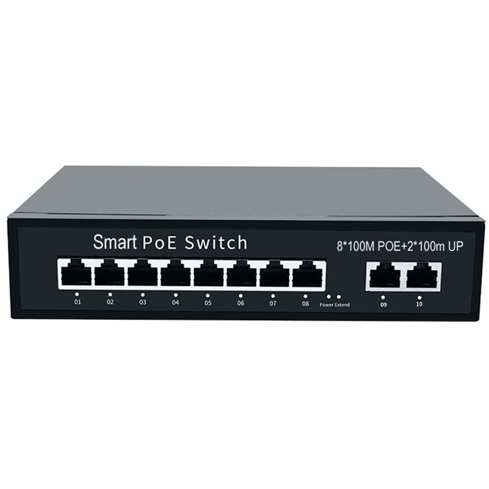 TRKLİNK ODS-8P2U 8 PORT 10/100MB 2 UPLİNK 10/100MB POE SWİTCH