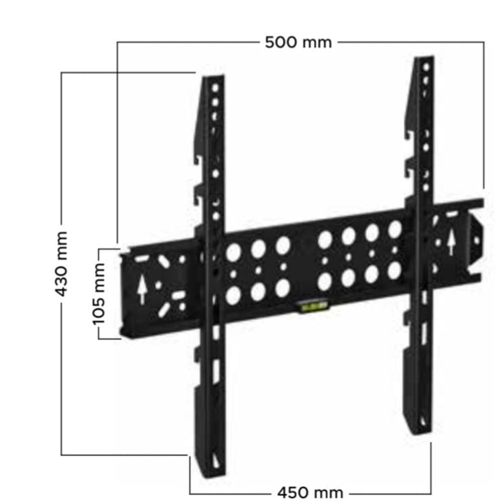 VT 40 SK ALTTAN VİDALI 32''-55'' LCD/LED TV KİLİTLİ DUVAR ASKI APARATI