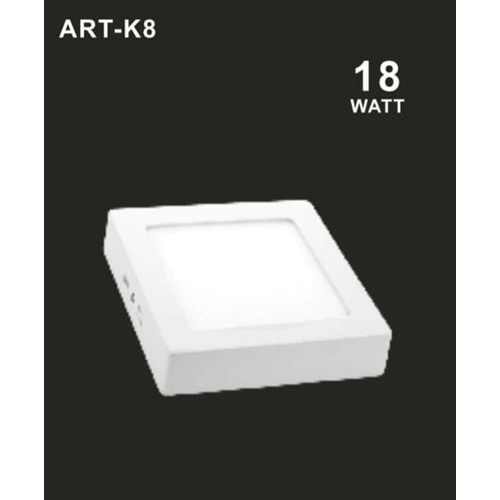 ART-K8 18WATT SIVA ÜSTÜ LED PANEL KARE 6500K