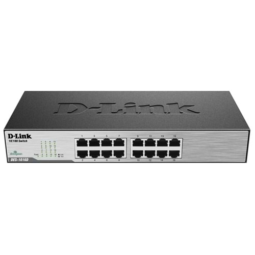 D-LİNK DES-1016C 16PORT 10/100 MBPS YÖNETİLEMEZ METAL KASA SWİTCH