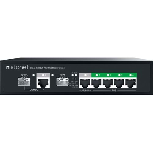 STONET P107GS 4GE POE+1GE+1SFP+1SFP/RJ45 COMBO POE SWİTCH