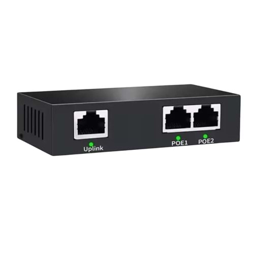 URANIUM POE-RP12 1 PORT POE GİRİŞ BESLEME+ 2 PORT POE ÇIKIŞ 10/100 METAL KASA POE REPEATER(REALTEK C
